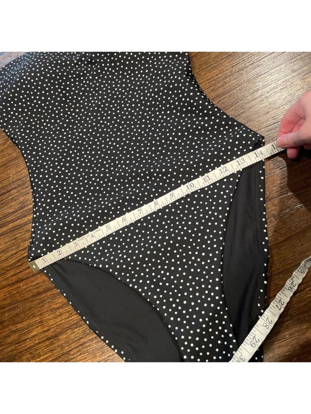 NWT J.Crew Gemma Bandeau One-Piece Swimsuit Sz 12 Black Polka Dot Classic Sculpt - Picture 10 of 14